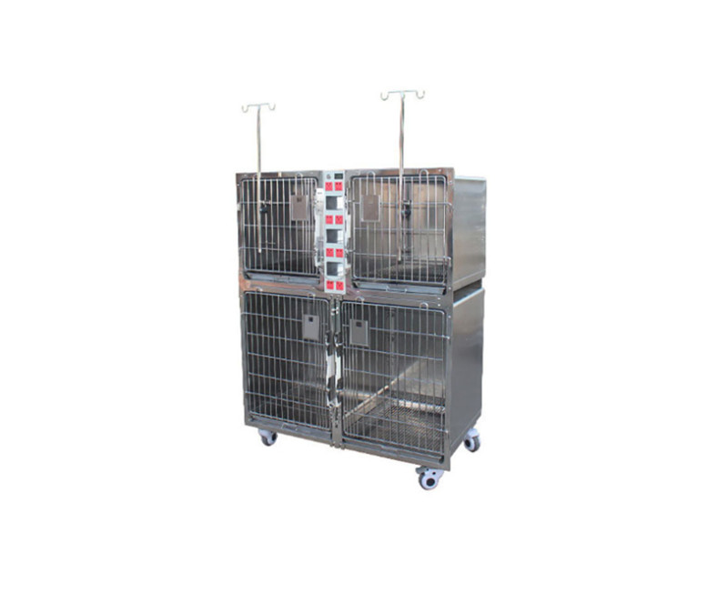 Stainless Metal Vet Double 4 Cages